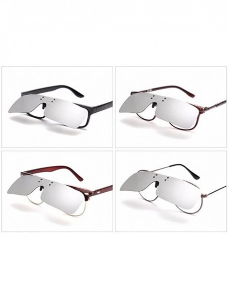 Semi-rimless Men Cool TAC UV400 Polarized Clip On Glasses Sunglasses For Women - Silver - CQ17AYWK4UO $11.20