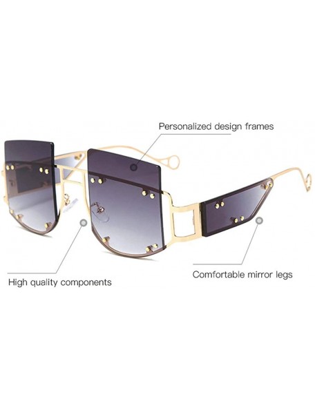 Square 2019 new fashion square big box personality street shooting trend unisex sunglasses - Tea - CL18ZG9KUSS $17.86