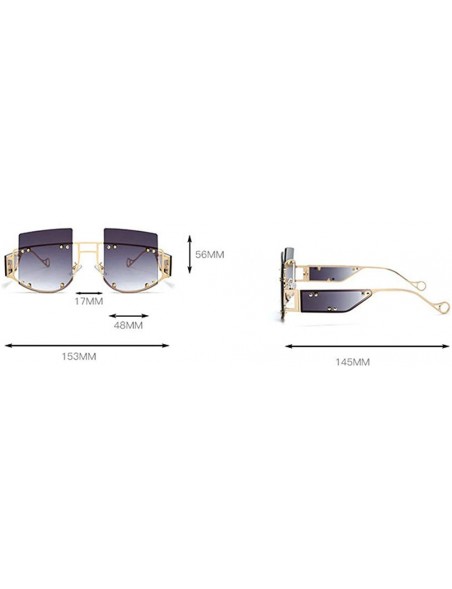 Square 2019 new fashion square big box personality street shooting trend unisex sunglasses - Tea - CL18ZG9KUSS $17.86