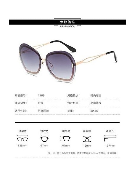 Rimless Fashion Women's Irregularity Frame Sunglasses Shades Acetate Frame UV Glasses Colorful Sunglasses - B - CT18TRZDWN3 $...