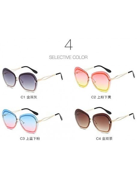 Rimless Fashion Women's Irregularity Frame Sunglasses Shades Acetate Frame UV Glasses Colorful Sunglasses - B - CT18TRZDWN3 $...