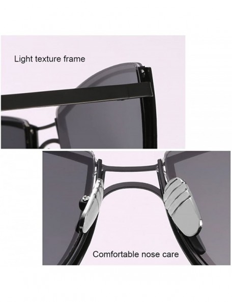 Square Square Retro Outdoor Travel Unisex Sunglasses with Exquisite Metal Frame - Black - CH18CGOQI2L $15.31