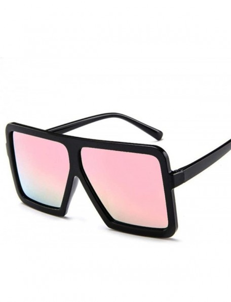 Aviator 2019 Retro Big Frame Mirror Cat Eye Sunglasses Women Brand Designer Big C5 - C1 - CK18YZW0AKQ $11.44