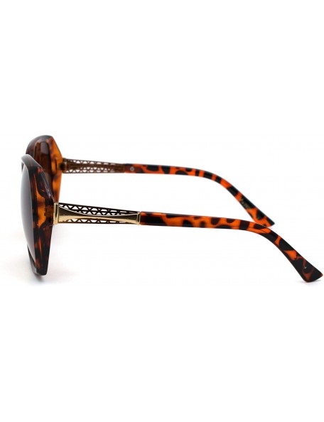 Rectangular Womens Chic Butterfly Designer Fashion Plastic Sunglasses - Tortoise Brown - CV18WOUUR4Z $12.00