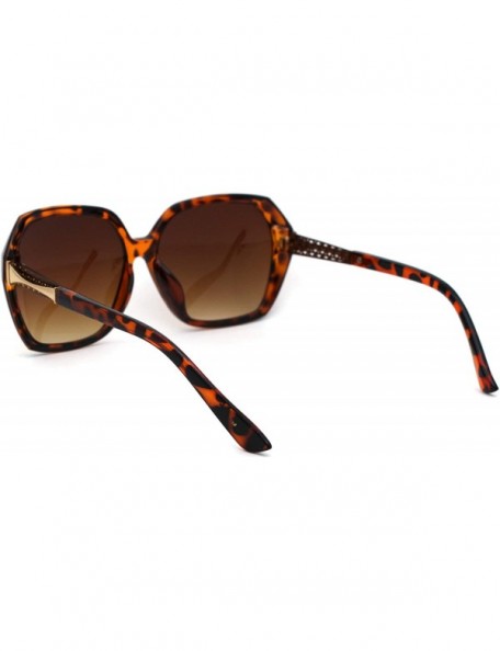 Rectangular Womens Chic Butterfly Designer Fashion Plastic Sunglasses - Tortoise Brown - CV18WOUUR4Z $12.00