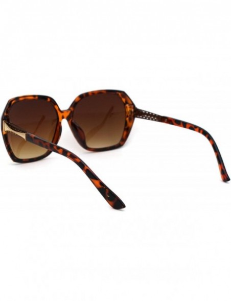 Rectangular Womens Chic Butterfly Designer Fashion Plastic Sunglasses - Tortoise Brown - CV18WOUUR4Z $12.00