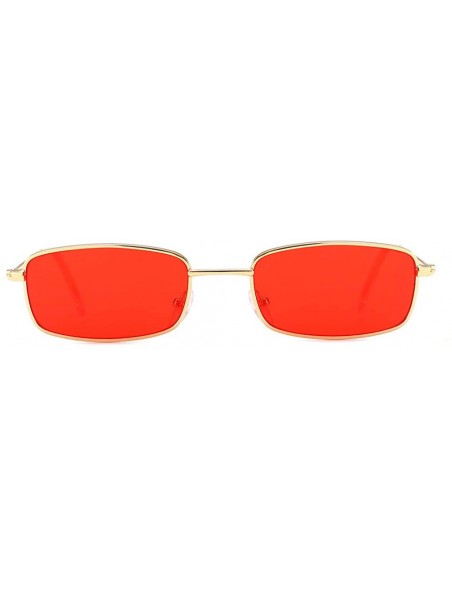 Square Women's Fashion Jelly Sunshade Sunglasses Integrated Candy Color Glasses Retro Shades for Women Men - Red - CM19063OXY...