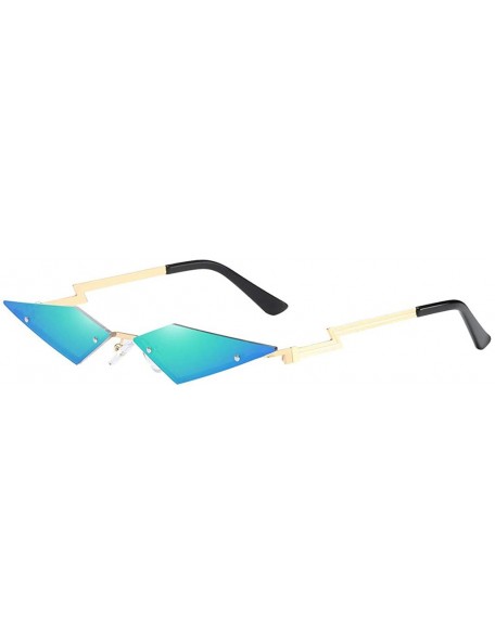 Square Sunglasses Irregular Man Women Cat Eye Glasses Shades Vintage Retro - Green - CQ19062707Z $10.94