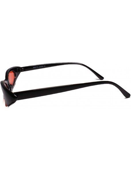 Cat Eye Unique Narrow Slim Designer Womens Pointy Cat Eye Trendy Sunglasses - Black / Red - CU18U5U5EXL $14.58