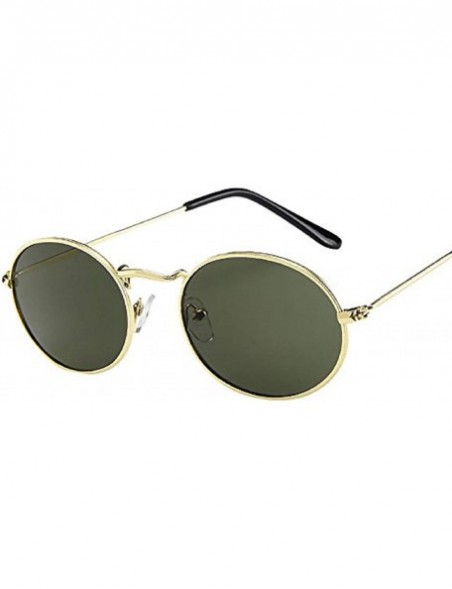 Round Unisex Vintage Retro Oval Sunglasses Ellipse Metal Frame Glasses Trendy Fashion Glasses Sunglasses - E - CO193XDYY9R $7.03