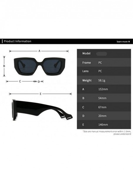 Rectangular Sunglasses Designer Rectangle Fashion Glasses - Black - CI198KM33ZQ $13.20