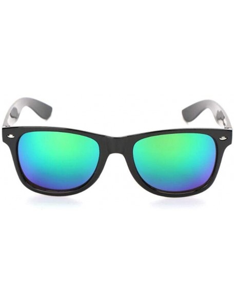 Oversized Classic Sunglasses Women Sunglasses Men Driving Mirrors Black Frame Blue - Green - CC18XE06OKO $7.98