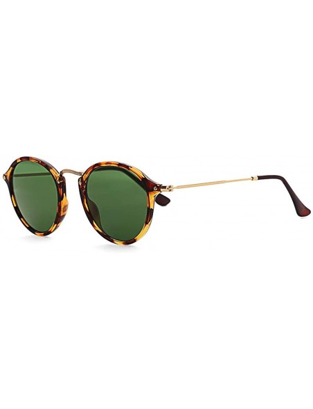 Round round sunglasses for women men glass lens mirrored glasses 100% UV400 protection - G15 Green - CU18SE7NAAZ $18.93