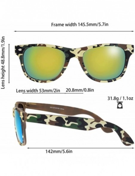 Round Camo Print Mirror Lens Rubber Sunglasses Camouflage for Men Women - Exquisite Packaging - 05 Army Camo - C919056ZLG7 $1...