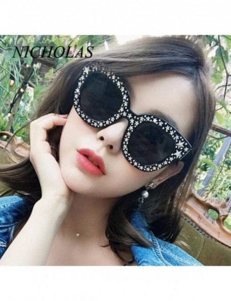 Aviator Stars Dot Cat Eye Sunglasses Women Fashion Women Sun Glasses Female Eyewear 7 - 5 - C418XEC76K4 $10.73