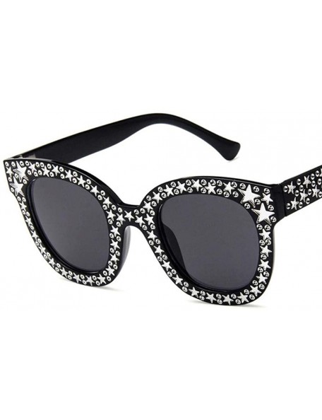 Aviator Stars Dot Cat Eye Sunglasses Women Fashion Women Sun Glasses Female Eyewear 7 - 5 - C418XEC76K4 $10.73