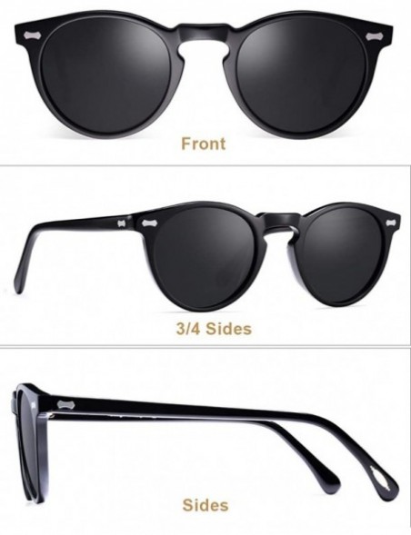 Round Classic Polarized Sunglasses for Men UV400 Protection Outdoor Glasses CA5288L - Grey Lens - C2187HADXQQ $25.59