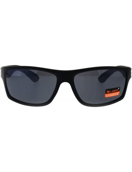 Sport Classic Xloop Mens Mirror Lens 90s Rectangular Plastic Sunglasses - Matte Black - CZ18E9L49R9 $12.09