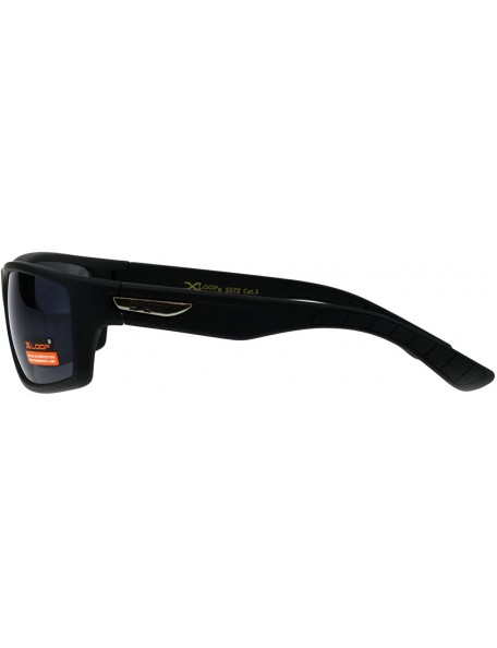 Sport Classic Xloop Mens Mirror Lens 90s Rectangular Plastic Sunglasses - Matte Black - CZ18E9L49R9 $12.09