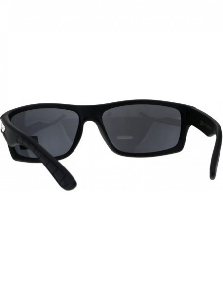 Sport Classic Xloop Mens Mirror Lens 90s Rectangular Plastic Sunglasses - Matte Black - CZ18E9L49R9 $12.09