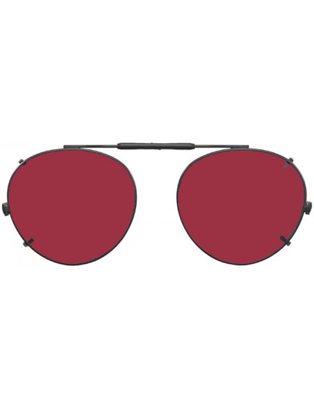 Round Visionaries Polarized Clip on Sunglasses - Round - Bronze Frame - 47 x 42 Eye - C812MA21L2W $32.06