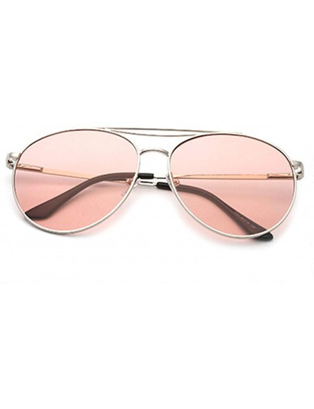 Square Classic Retro Designer Style Round Sunglasses for women metal Resin UV400 Sunglasses - Pink - CT18SZUI2N0 $18.26