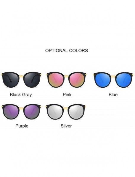 Round Sexy Round Sunglasses Women Brand Designer Mirror Vintage Sun Glasses Female Lens Shades For Ladies UV400 - Blue - CM18...