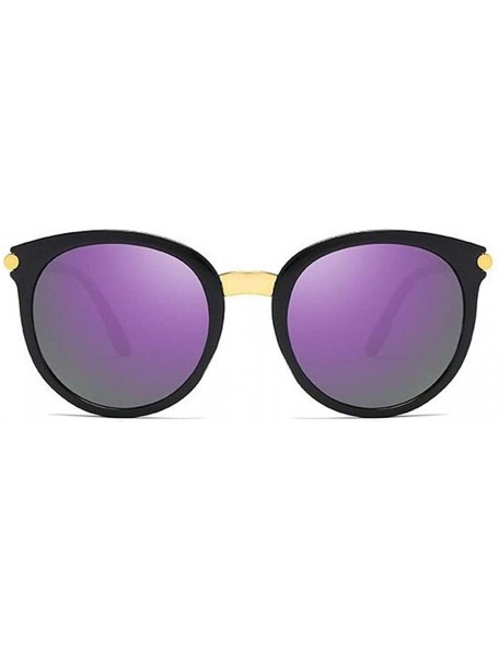 Round Retro Round Sunglasses Women Black Female Sun Glasses Lady - Purple - CD199QCSEKR $7.38