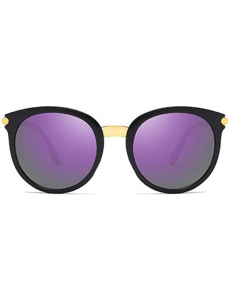 Round Retro Round Sunglasses Women Black Female Sun Glasses Lady - Purple - CD199QCSEKR $7.38