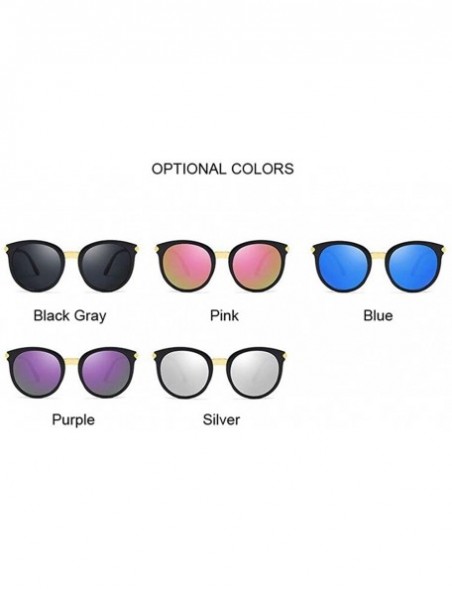 Round Retro Round Sunglasses Women Black Female Sun Glasses Lady - Purple - CD199QCSEKR $7.38