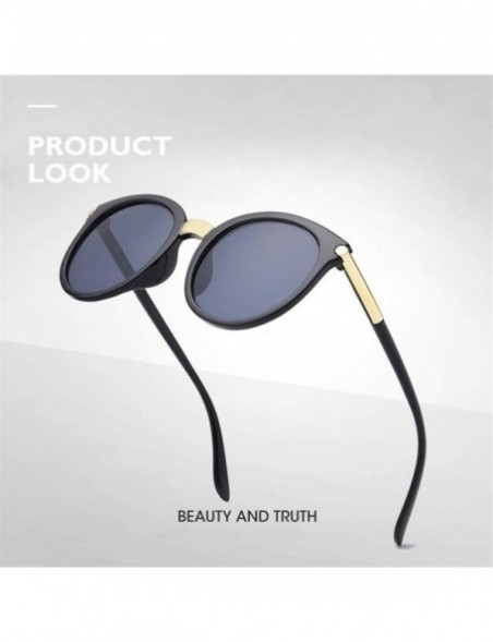 Round Retro Round Sunglasses Women Black Female Sun Glasses Lady - Purple - CD199QCSEKR $7.38