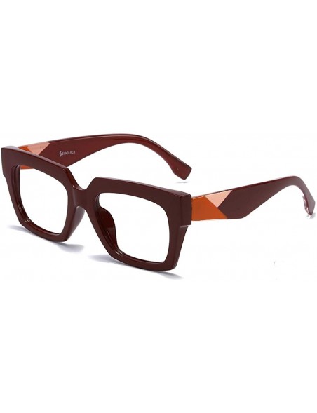 Cat Eye Anti-Blue Blocker Light Square Reading Glasses w/Leopard Arms - Anti Blue - Red - CC18YKTSU66 $15.74