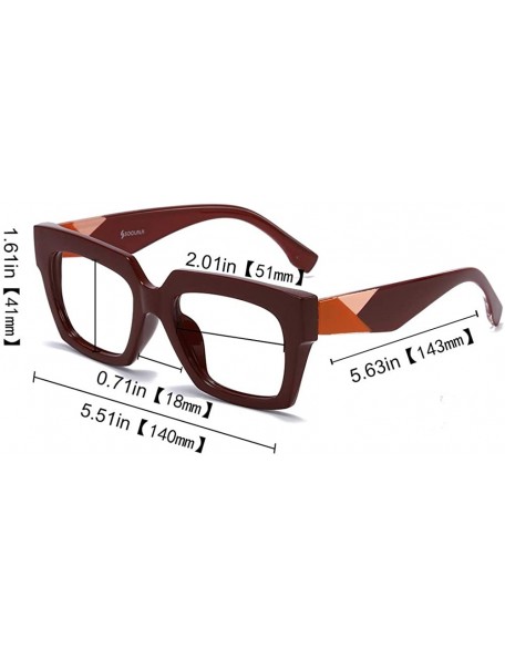 Cat Eye Anti-Blue Blocker Light Square Reading Glasses w/Leopard Arms - Anti Blue - Red - CC18YKTSU66 $15.74