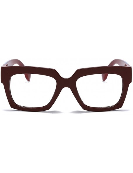 Cat Eye Anti-Blue Blocker Light Square Reading Glasses w/Leopard Arms - Anti Blue - Red - CC18YKTSU66 $15.74