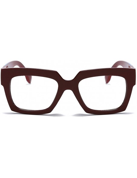 Cat Eye Anti-Blue Blocker Light Square Reading Glasses w/Leopard Arms - Anti Blue - Red - CC18YKTSU66 $15.74