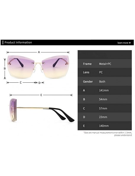 Rimless Rimless Cut-out Rectangular Square Color And Clear Lens Sunglasses - Gold-tan - C617AZNE5D4 $13.69