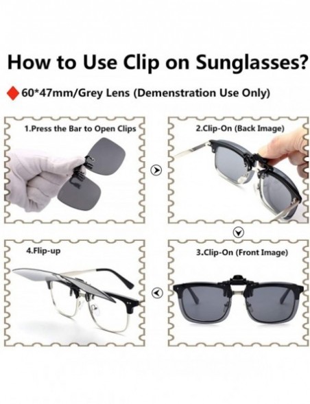 Goggle Polarized Clip-on Flip Up Metal Clip Rimless Sunglasses for Prescription Glasses - Black - CK17YHCQT5Q $11.01