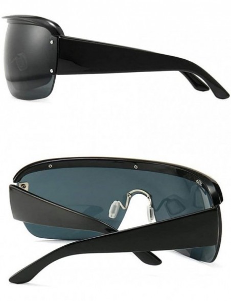 Oversized Sunglasses Oversized Square Glasses Designer - Black - C518YZY3T3O $10.59