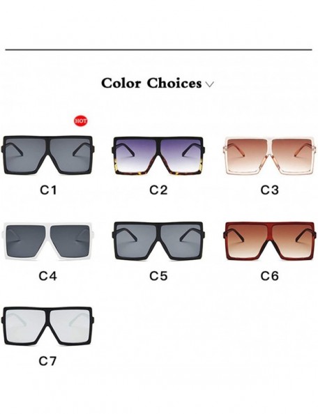 Oversized Plastic Oversized Women Sunglasses Square Brand Designer Big Frame Female UV400 Sun Glasses Oculos Masculino - C219...