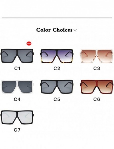 Oversized Plastic Oversized Women Sunglasses Square Brand Designer Big Frame Female UV400 Sun Glasses Oculos Masculino - C219...