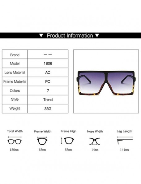 Oversized Plastic Oversized Women Sunglasses Square Brand Designer Big Frame Female UV400 Sun Glasses Oculos Masculino - C219...