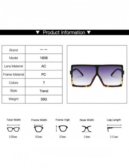 Oversized Plastic Oversized Women Sunglasses Square Brand Designer Big Frame Female UV400 Sun Glasses Oculos Masculino - C219...