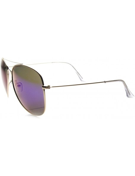 Aviator Class Large Retro Metal Mirror Lenses Aviator Sunglasses - Gold Midnight - C811YN8HVAX $10.59