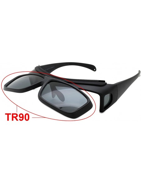 Sport Flip Up Fit Over Sunglasses with Polarized Lens Anti-Glare for Fishing Driving Outdoor Sports 541064/P - Black - CA12NE...