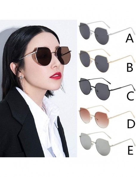 Aviator Women Classic Small Cat Eyes Shape Sunglasses Vintage Glasses Retro Metal Frame - E - CJ196SOC8Y3 $9.58