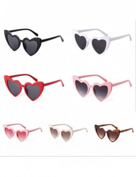 Oversized Clout Goggle Heart Sunglasses Vintage Cat Eye Mod Style Retro Kurt Cobain Glasses - Red Kiss - C5188AX0COQ $13.76