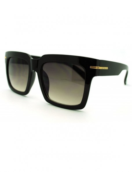 Oversized Oversized Square Sunglasses Super Retro Fashionable Stylish Shades - Vintage Black - CV11LSUA82R $11.59