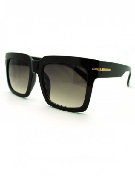 Oversized Oversized Square Sunglasses Super Retro Fashionable Stylish Shades - Vintage Black - CV11LSUA82R $11.59