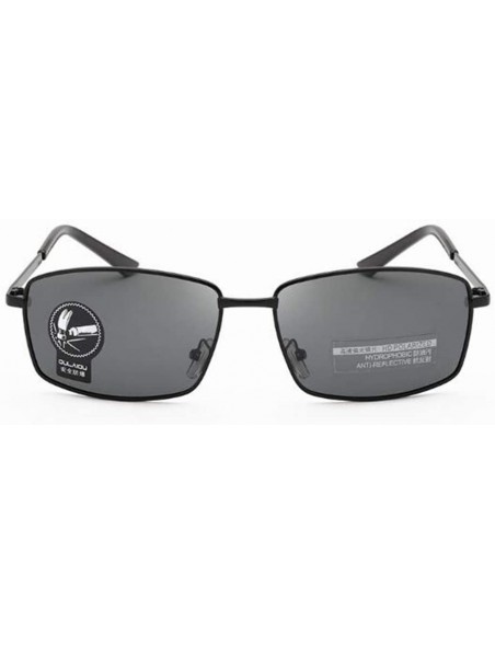 Square Driving Discoloration Sunglasses Polarized Protection - Black Frame Full Gray - C2190T80A3S $9.24