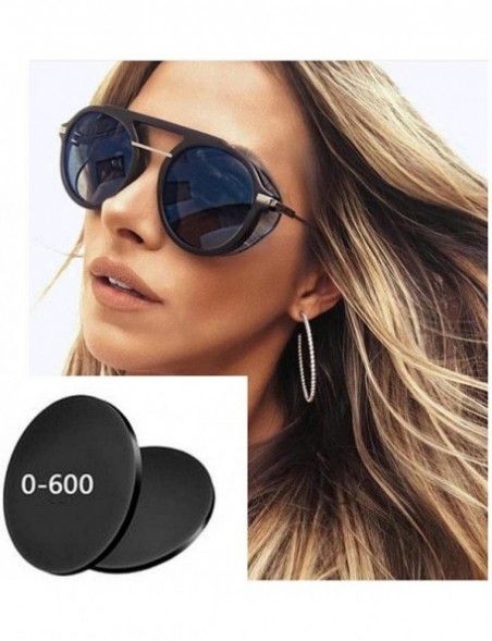 Round Retro punk new metal unisex myopia polarized personality frame trend polarized sunglasses 0.5 to -6.0 - CD18SMX9TCI $23.07